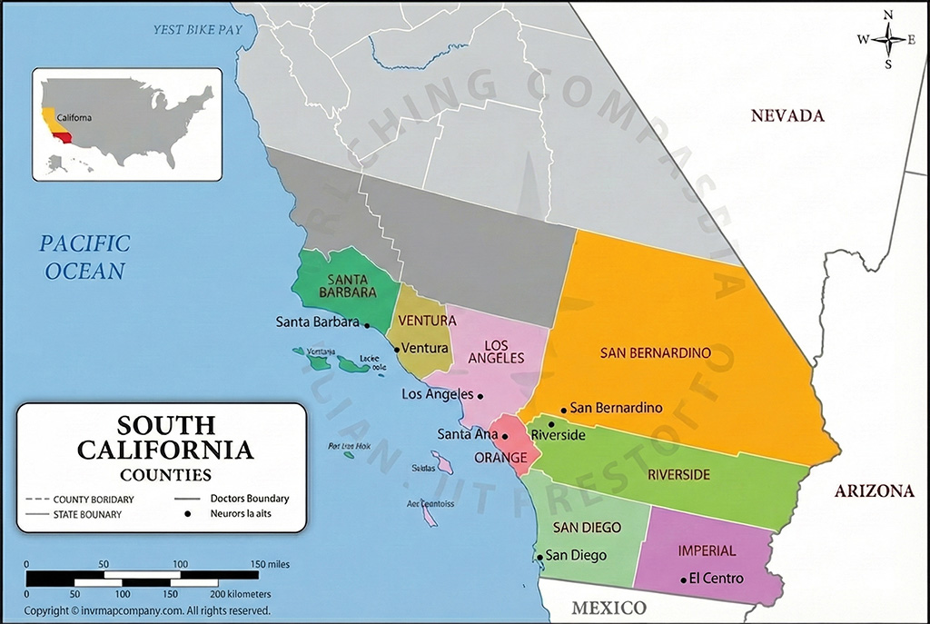 Map of Southern California Counties